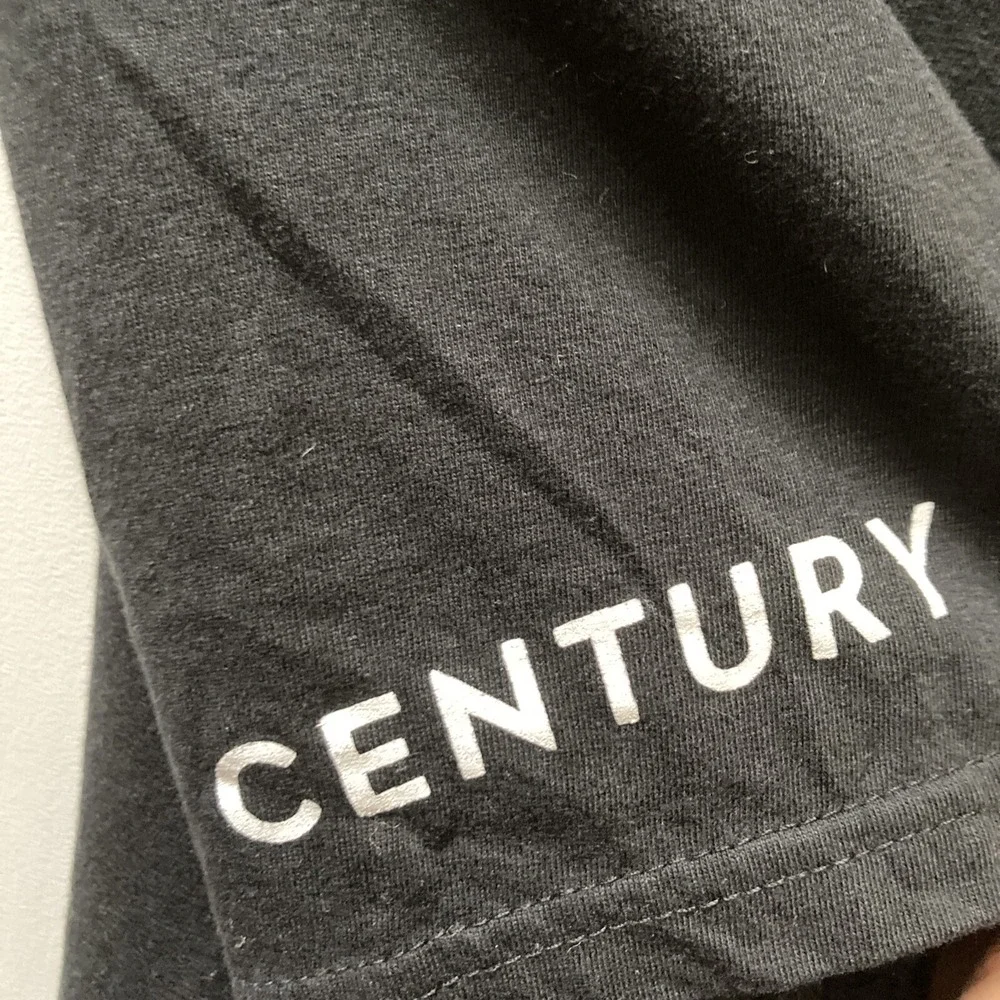 Peloton Century 100 Cotton Adult Men's Black Biking Cycling -Shirt Size Medium‎